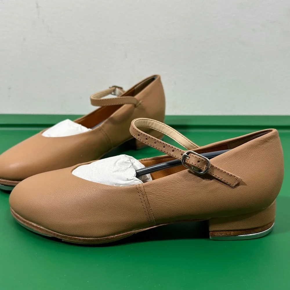 Mariia Tan Leather Mary Jane Tap Shoes Womens big kid‎ Size 2 Dance Performance